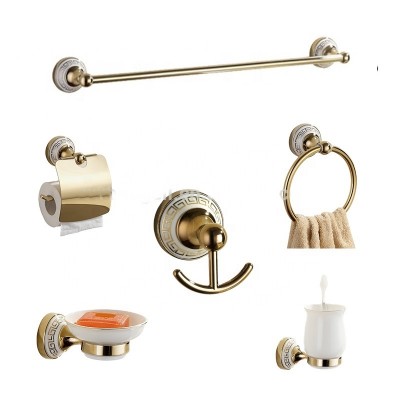 Classic Design Zinc Alloy gold Bathroom Accessory Hardware Set