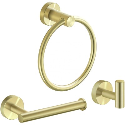 3 pieces Bathroom Hardware gold 304 Stainless Steel Bathroom Accessories Set