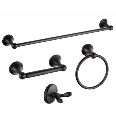 24 Inch Towel Rack Oil-Rubbed Wall Mounted Bronze Bathroom Hardware Set