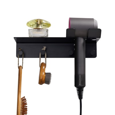 Black Bathroom hardware Wall Mounted stainless steel Hair Dryer Holder