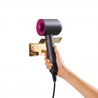 Black Bathroom hardware Wall Mounted stainless steel Hair Dryer Holder