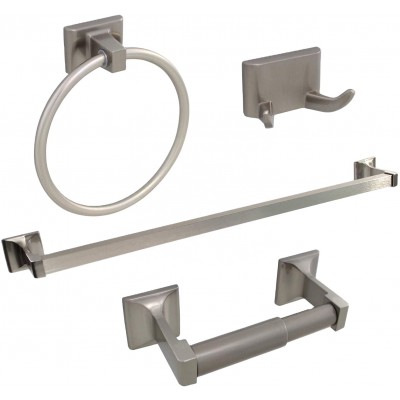 4-Piece Bathroom Design Hardware Satin Nickel Bathroom Hardware Kit