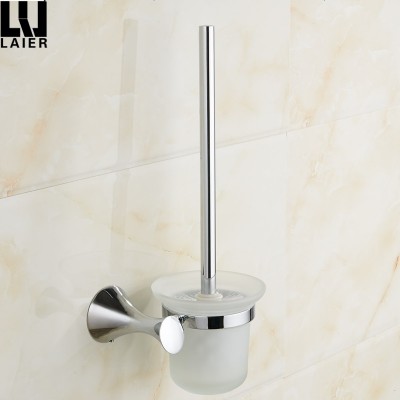 Wall Mounted Bathroom Lavatory Set Hanging Zinc Alloy Chrome Toilet Brush Holder