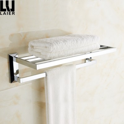 57920 hot selling zinc alloy chrome towel organizer Hotel bathroom wall mounted brass towel rack