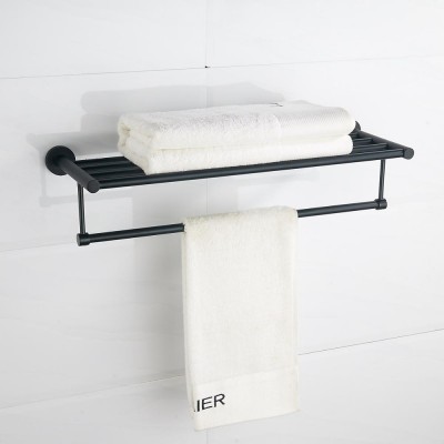 Decorative Bathroom Towel Rack Bathroom Accessory Black Wall Mounted Towel Shelf