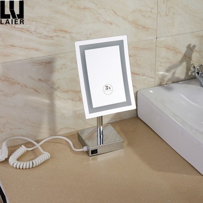 Two-Sided Magnifying LED Illuminated Bathroom Make Up Cosmetic Shaving Mirror