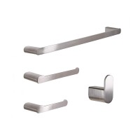 4 Piece Modern Bath Hardware Satin Nickel Bathroom Hardware Accessories Set